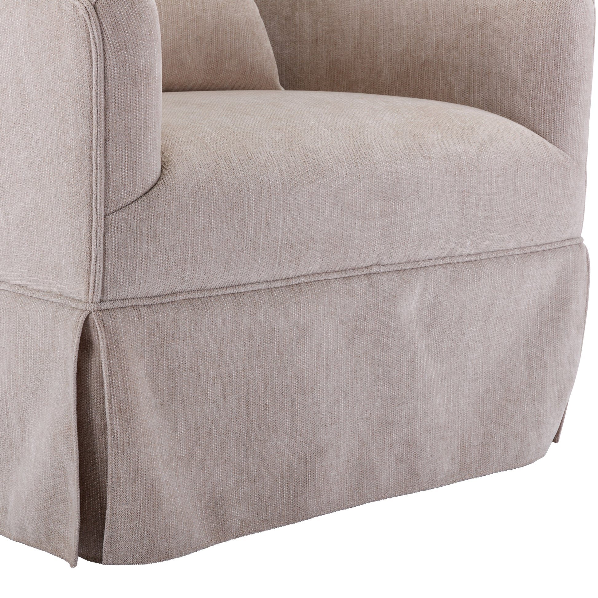 360 Degree Swivel Accent Armchair Linen Blend Beige Beige Foam Upholstered