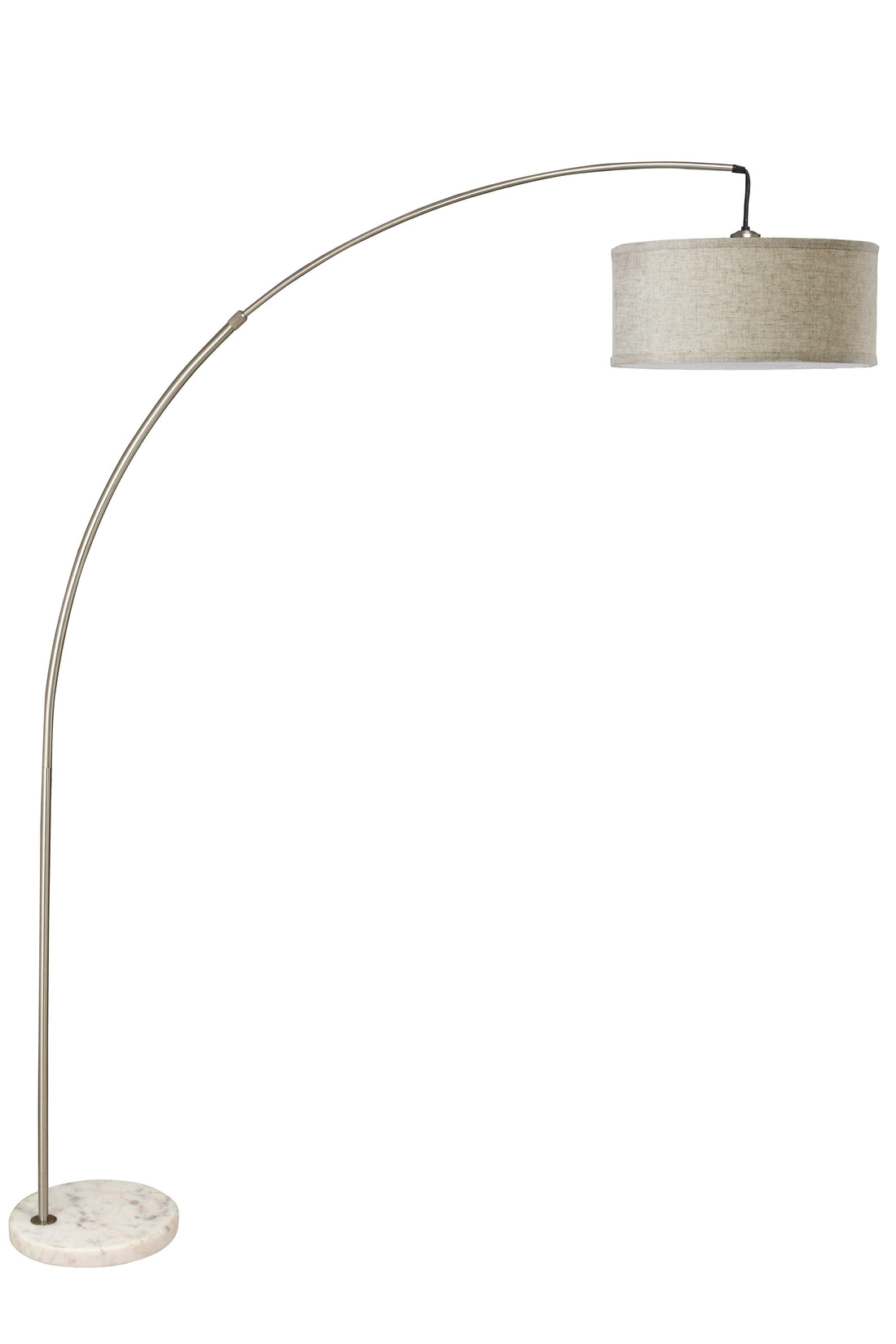 78" Silver Arch Floor Lamp With Kd Shade W Double Box 1Pc Ctn 2.15 26.84 Brushed Nickel Metal