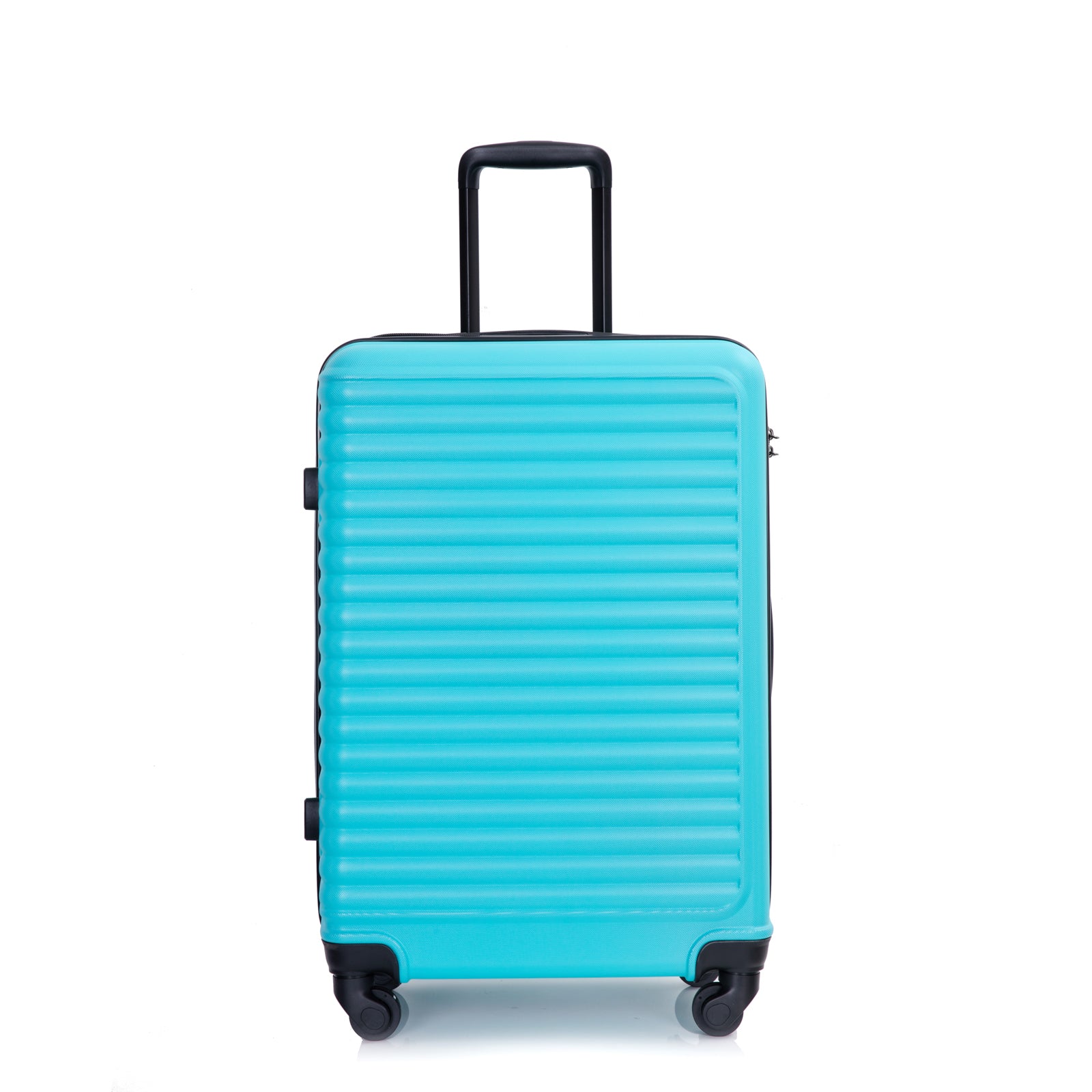 3 Piece Luggage Sets ABS Lightweight Suitcase with Two turquoise-abs