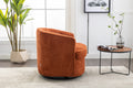 Coolmore Swivel Barrel Chair, Comfy Round Accent Sofa Chair For Living Room, 360 Degree Swivel Barrel Club Chair, Leisure Arm Chair For Nursery, Hotel, Bedroom, Office, Lounge Orange Boucle