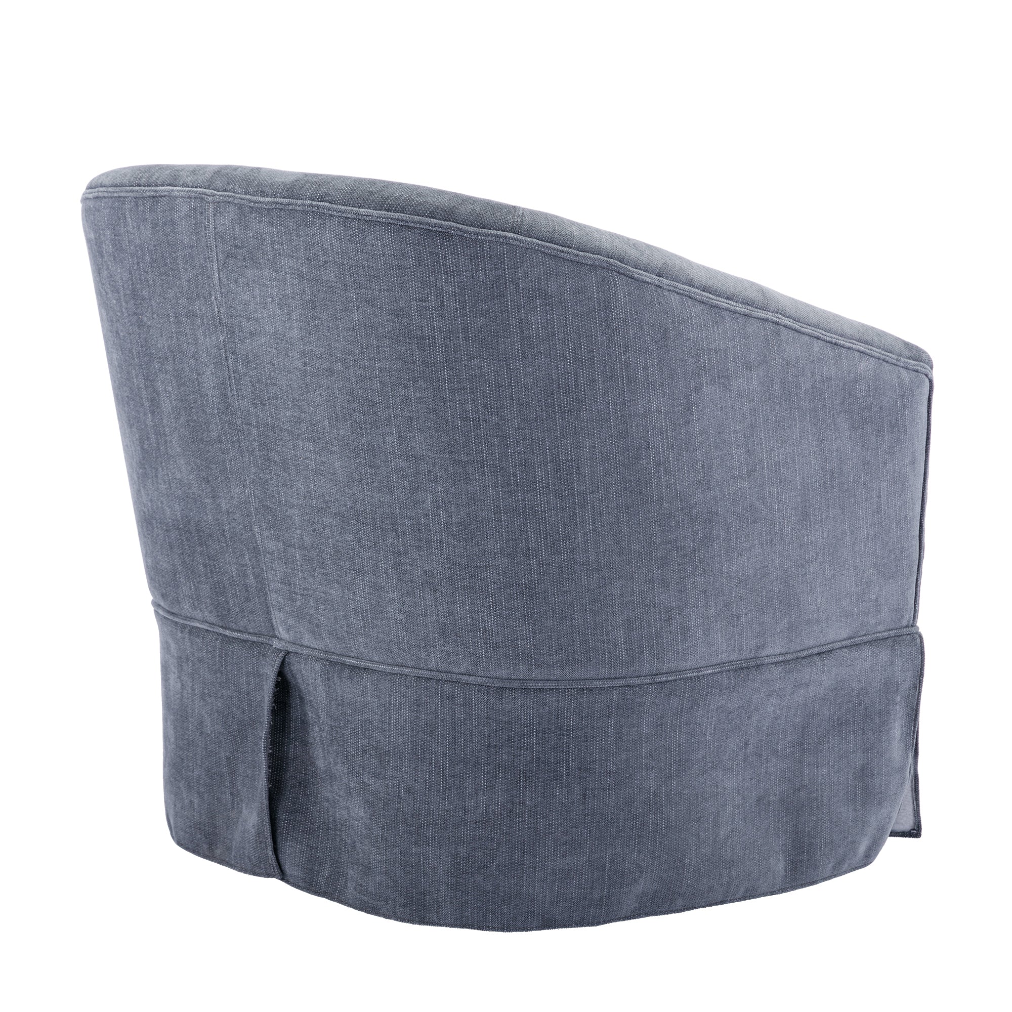 360 degree Swivel Accent Armchair Linen Blend Grey grey-foam-upholstered