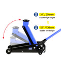 Hydraulic Trolley Low Profile And Steel Racing 3Ton 6,000 Lb Capacity, Floor Jack With Piston Quick Lift Single Pump, Blue Lifting Range 5.1