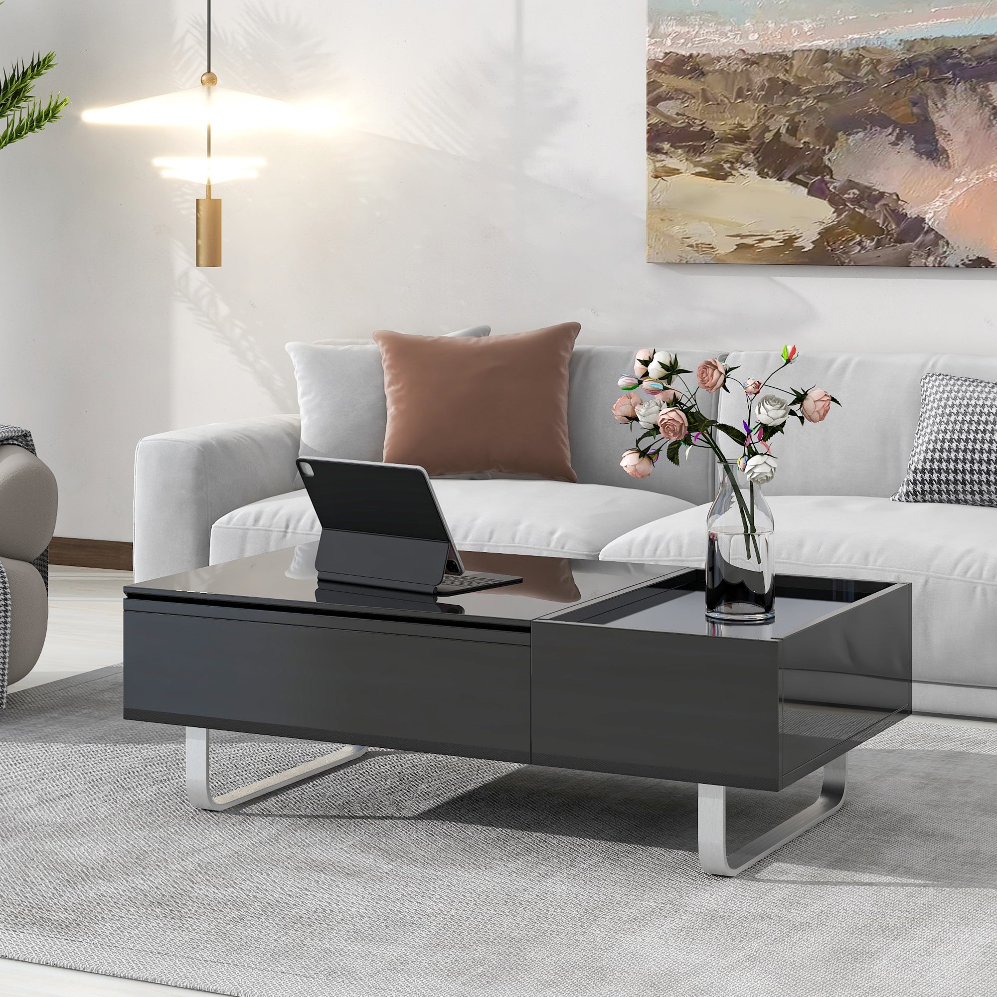 ON TREND Multi functional Coffee Table with Lifted