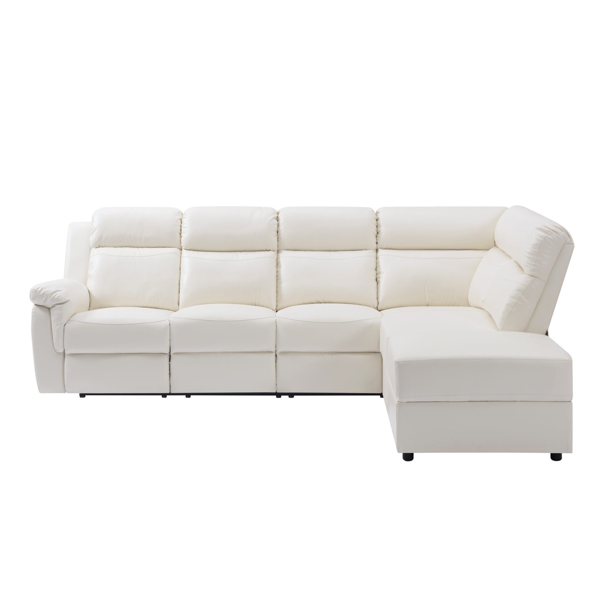 110.2'' Manual Reclining Sectional Sofa K2553S00001 Beige Pu