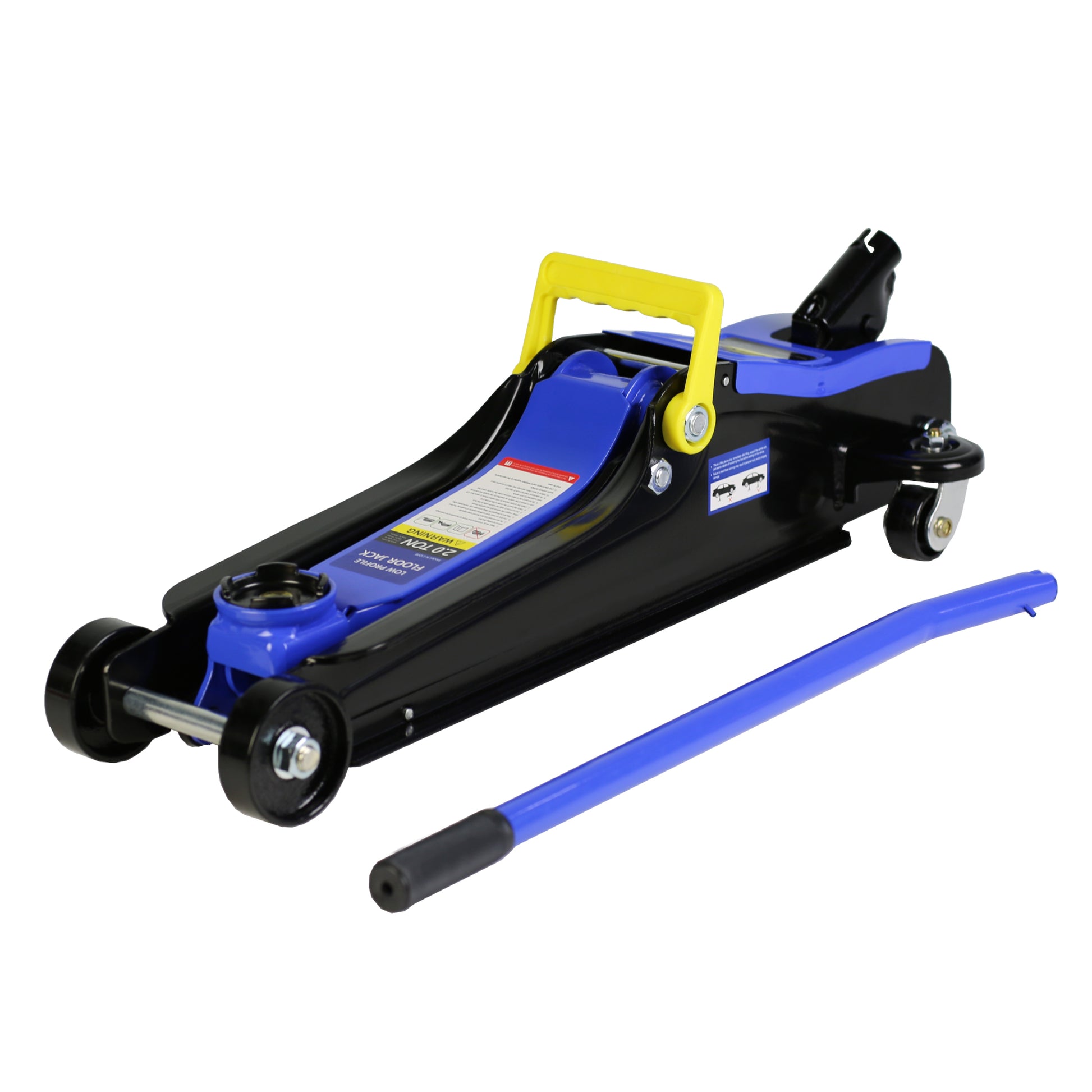 Floor Jack, 2 Ton Low Profile Floor Jack, Heav Yduty Steel Racing Floor Jack With Single Piston Quicklift Pump, Floor Jack Lifting Range 3.3" 15.2" Black Blue Steel