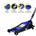 3T Low Profile Jack, Blue And Black, Ultra Low Floor Jack With Dual Pistons Quick Lift Pump, Car Jack Hydraulic Autolifts For Home Garage, Truck Jack Hydraulic Lifting Range 3.3