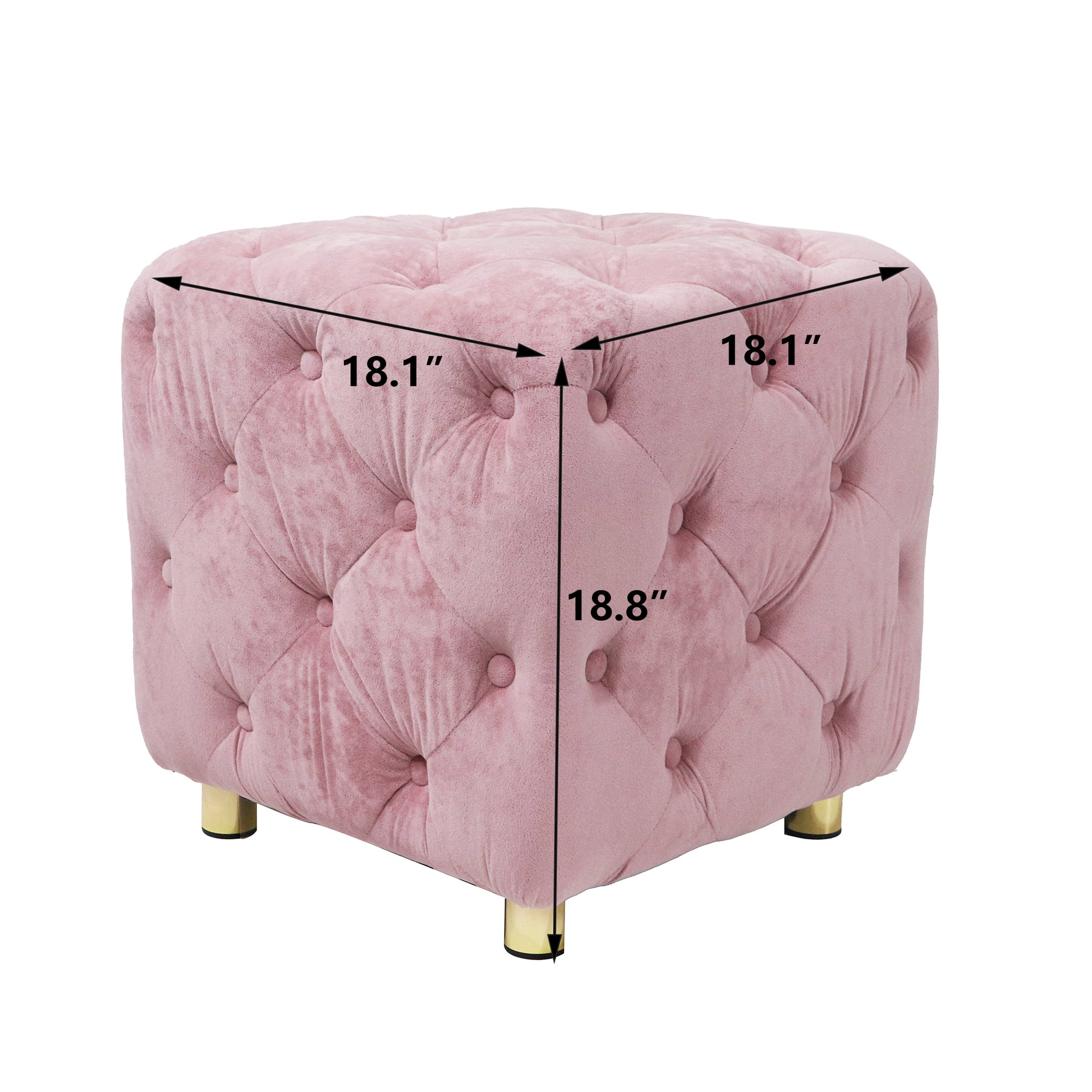 pink velvet stool for dressing table Dressing Table Storage Velvet Stool VECELO Vanity Stool With Storage, Pink Velvet Makeup Chair, Metal Legs,