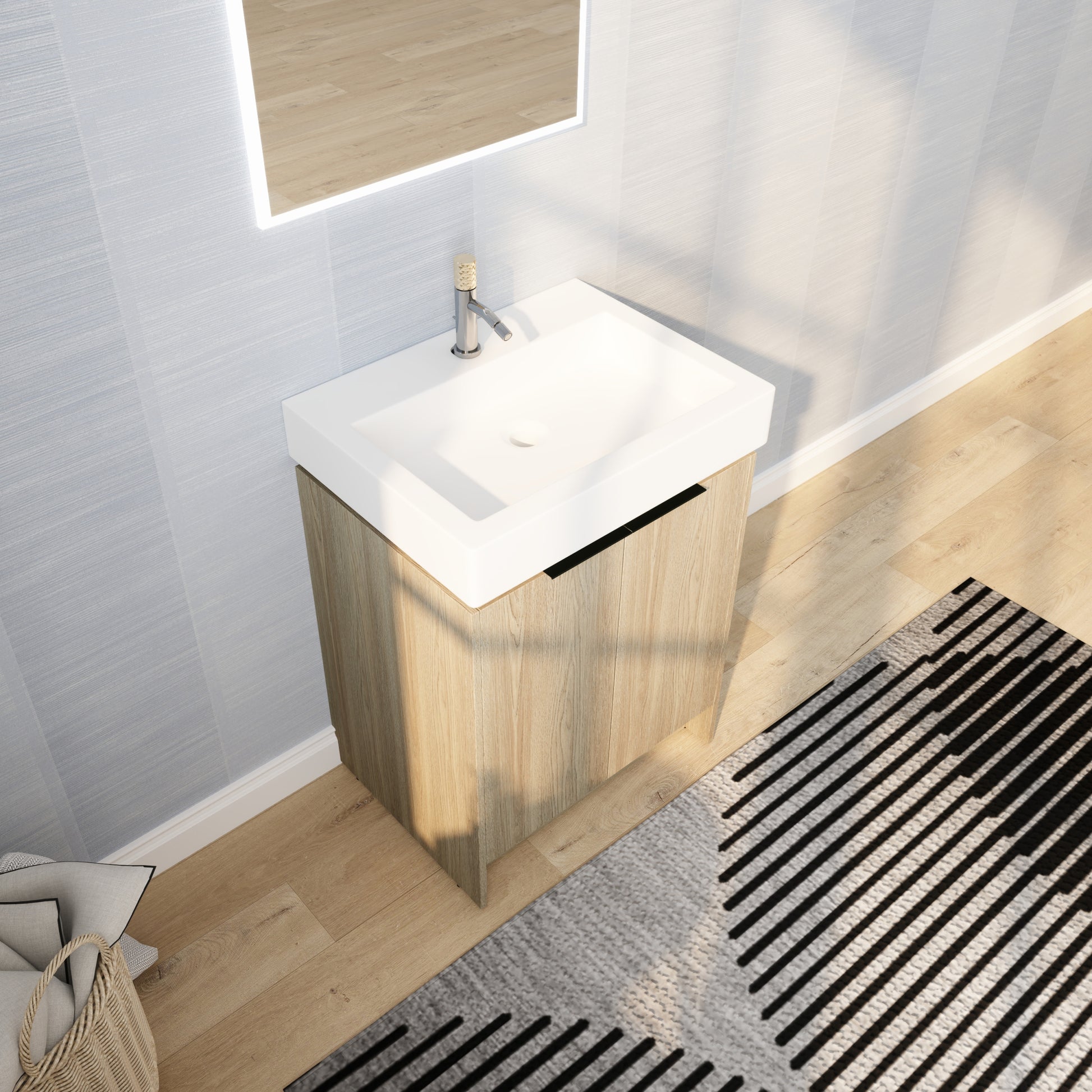 24 Inch Bathroom Vanity With Ceramic Basin Kd