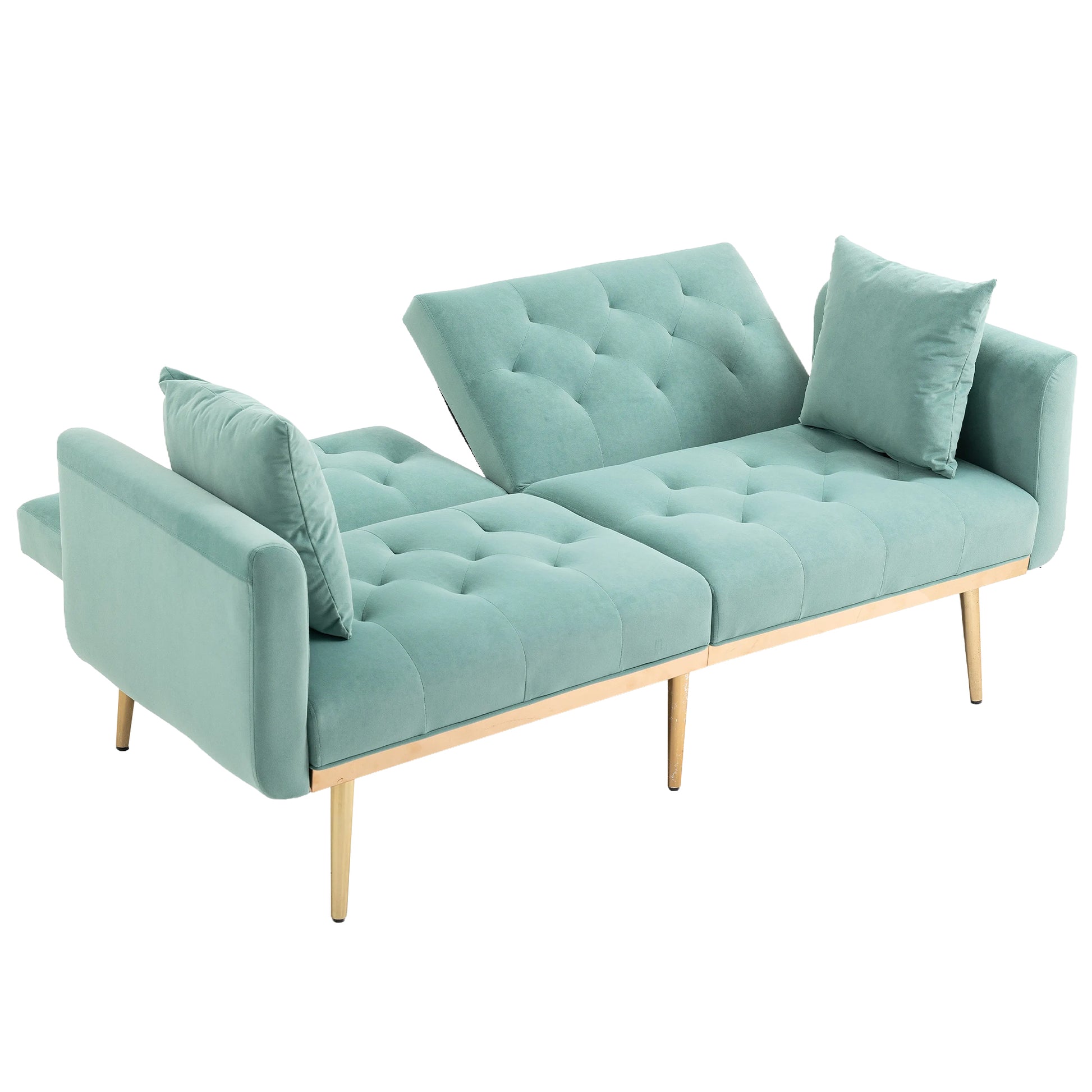 Coolmore Velvet Sofaaccent Sofa .Seat Sofa With Metal Feet Mint Green Polyester