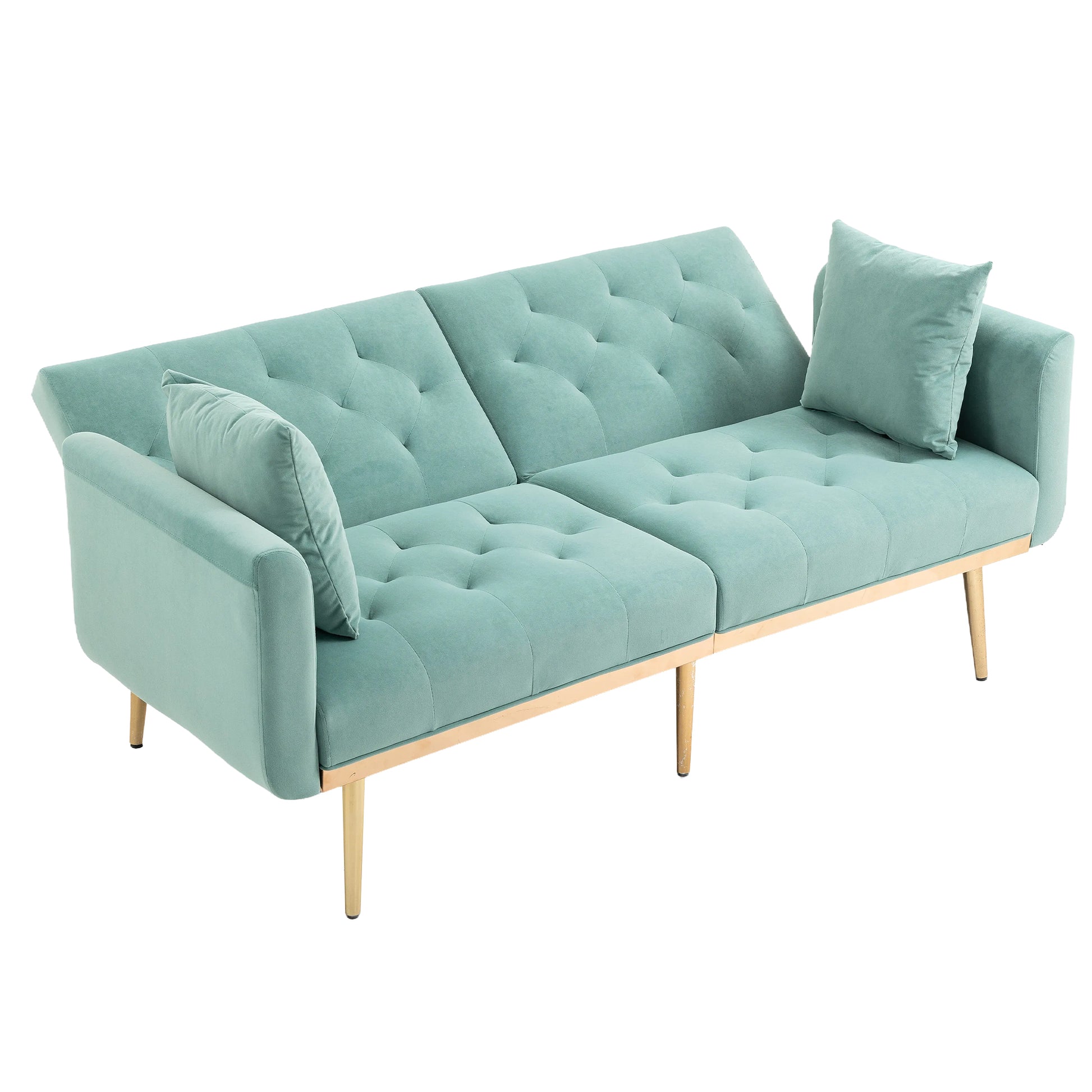Coolmore Velvet Sofaaccent Sofa .Seat Sofa With Metal Feet Mint Green Polyester