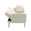 Coolmore Velvet Sofaaccent Sofa .Seat Sofa With Metal Feet White Teddy Polyester