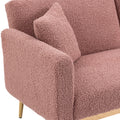 Coolmore Velvet Sofaaccent Sofa .Seat Sofa With Metal Feet Brush Pink Teddy Polyester