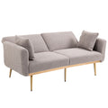 Coolmore Velvet Sofaaccent Sofa .Seat Sofa With Metal Feet Grey Teddy Polyester