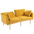 Coolmore Velvet Sofaaccent Sofa .Seat Sofa With Metal Feet Mustard Polyester