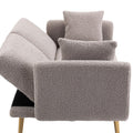 Coolmore Velvet Sofaaccent Sofa .Seat Sofa With Metal Feet Grey Teddy Polyester