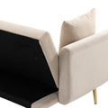 Coolmore Velvet Sofaaccent Sofa .Seat Sofa With Metal Feet Beige Polyester