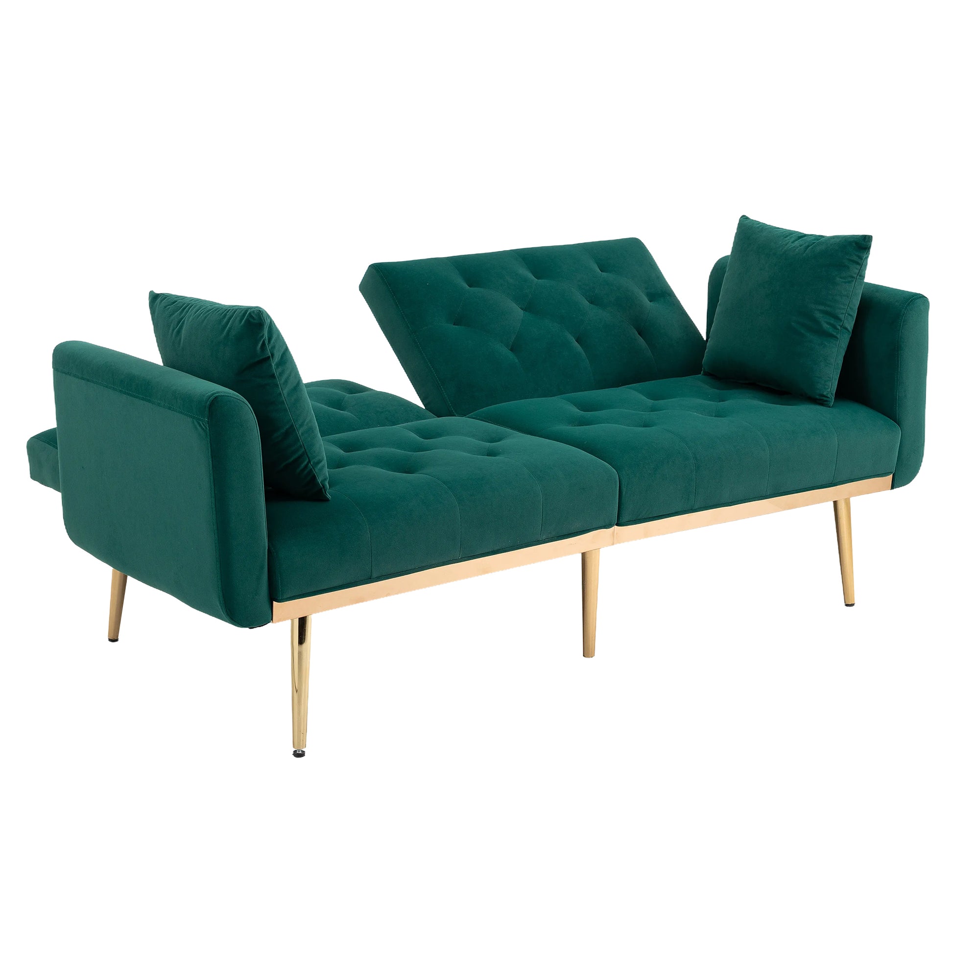 Coolmore Velvet Sofaaccent Sofa .Seat Sofa With Metal Feet Green Polyester