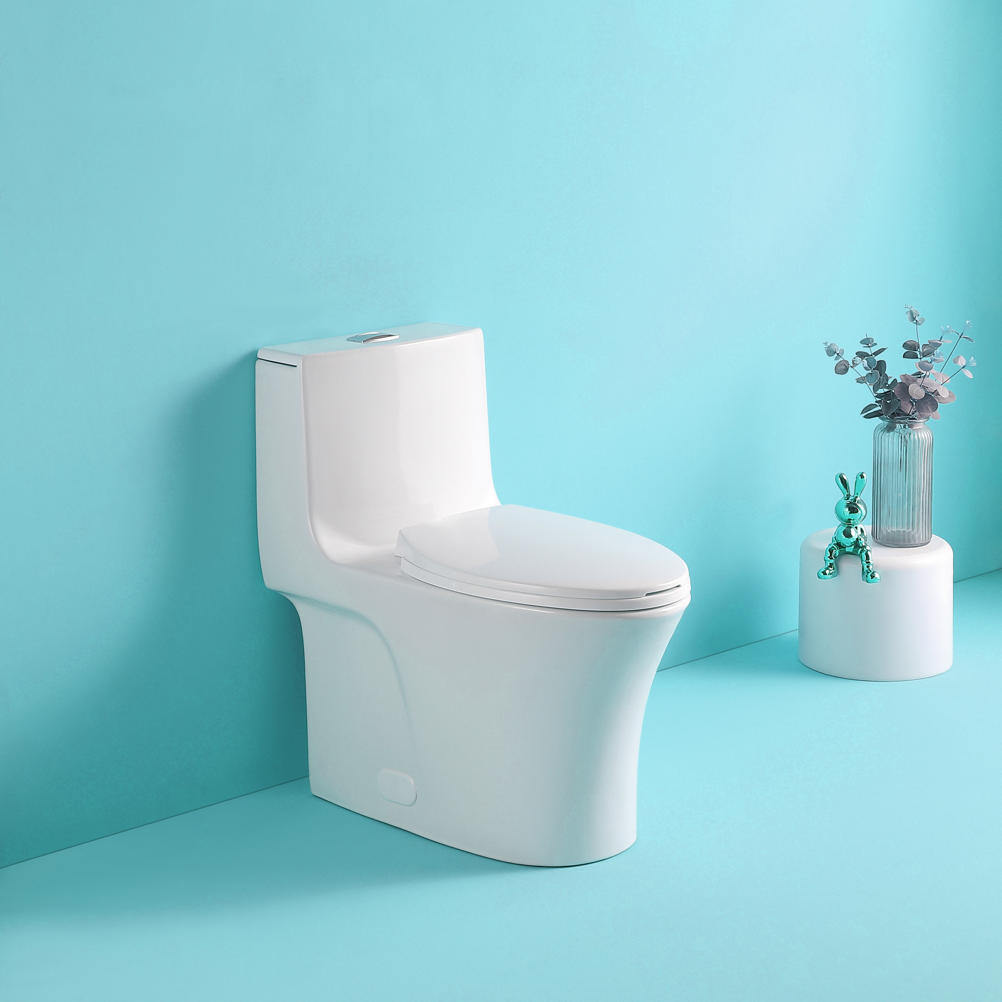 1.1 1.60 Gpf Dual Flush One Piece Toilet, Water Saving Elongated Comfort Height Floor Mounted, Soft Closing Seat, 1000 Gram Map Flushing Score Toilet, Gloss White 23T02 Gw 1 Gloss White Ceramic