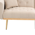 Coolmore Velvet Sofaaccent Sofa .Seat Sofa With Metal Feet Beige Polyester