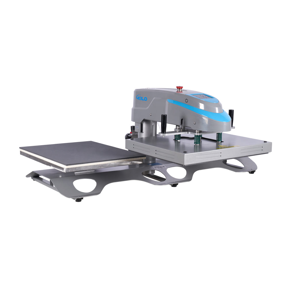 16X20 Pneumatic Dual Platen Swing Head Heat Press Machine 110V,2000W Blue Grey Aluminium