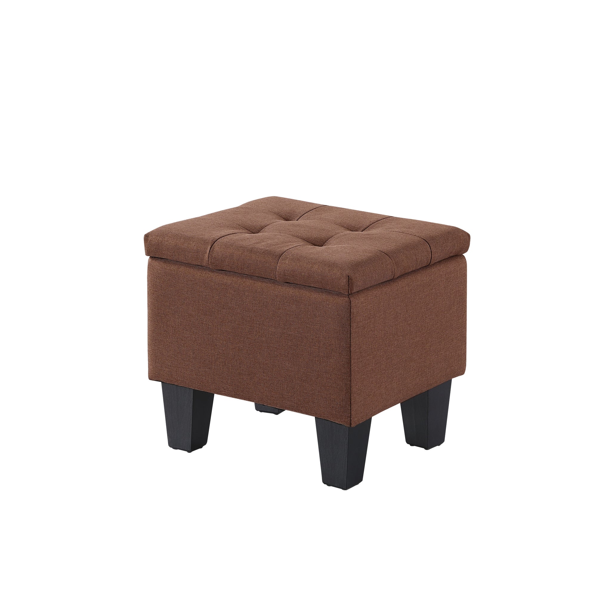 VIDEO Large Storage Ottoman Bench Set, 3 in 1 brown-fabric