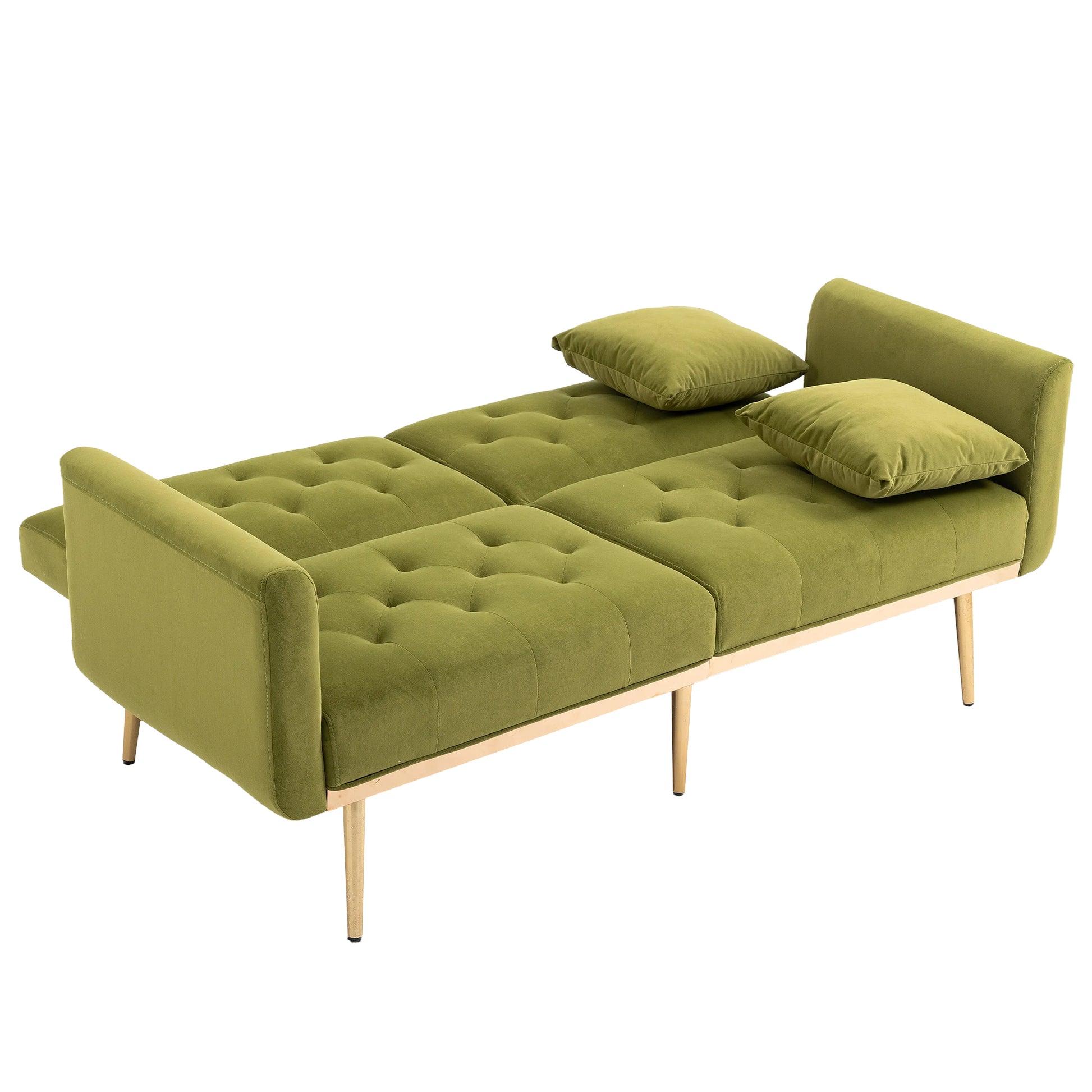 Coolmore Velvet Sofaaccent Sofa .Seat Sofa With Metal Feet Olive Polyester