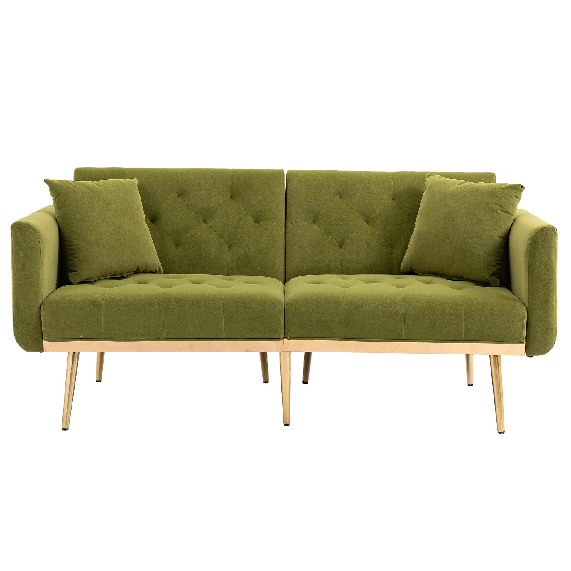 Coolmore Velvet Sofaaccent Sofa .Seat Sofa With Metal Feet Olive Polyester