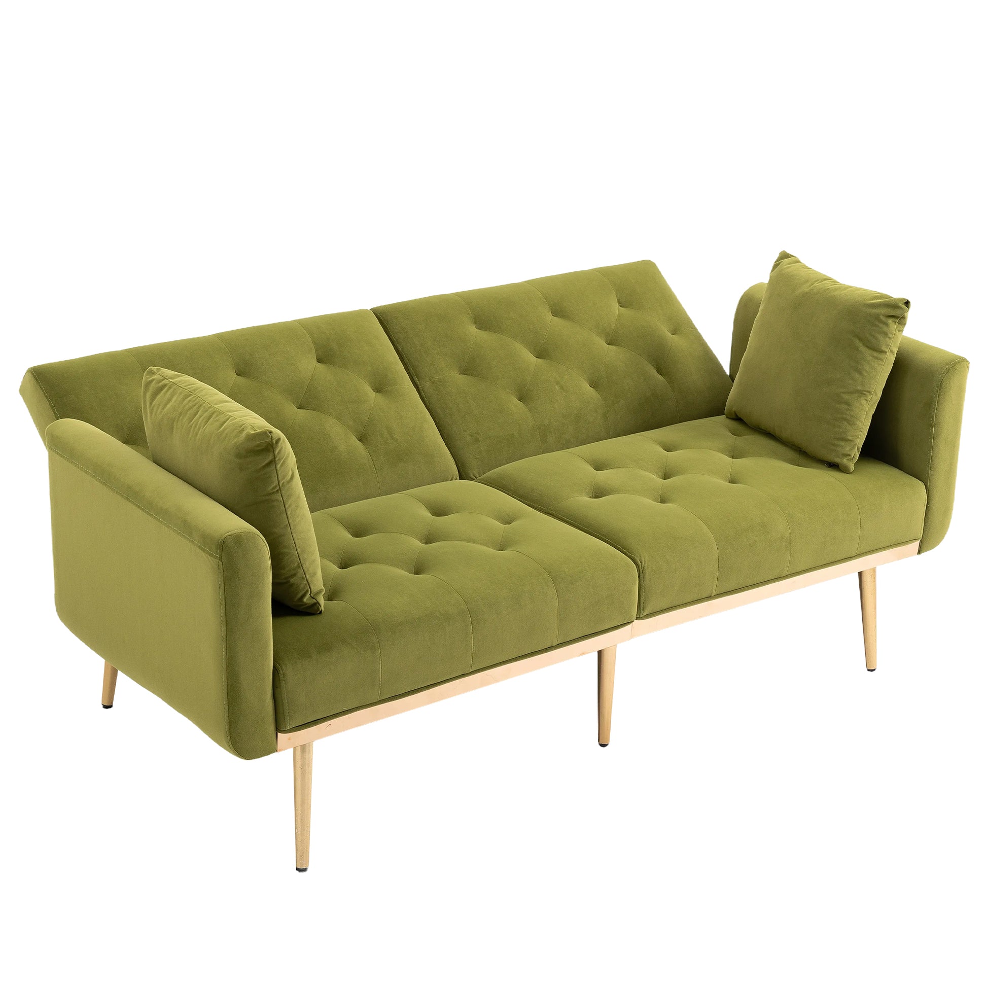 Coolmore Velvet Sofaaccent Sofa .Seat Sofa With Metal Feet Olive Polyester