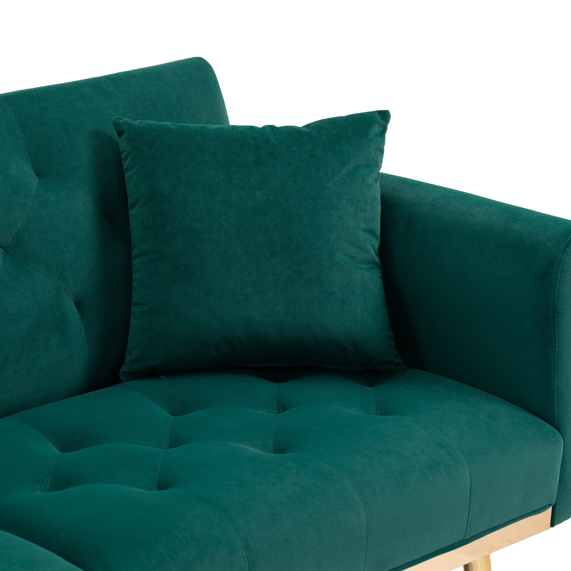 Coolmore Velvet Sofaaccent Sofa .Seat Sofa With Metal Feet Green Polyester