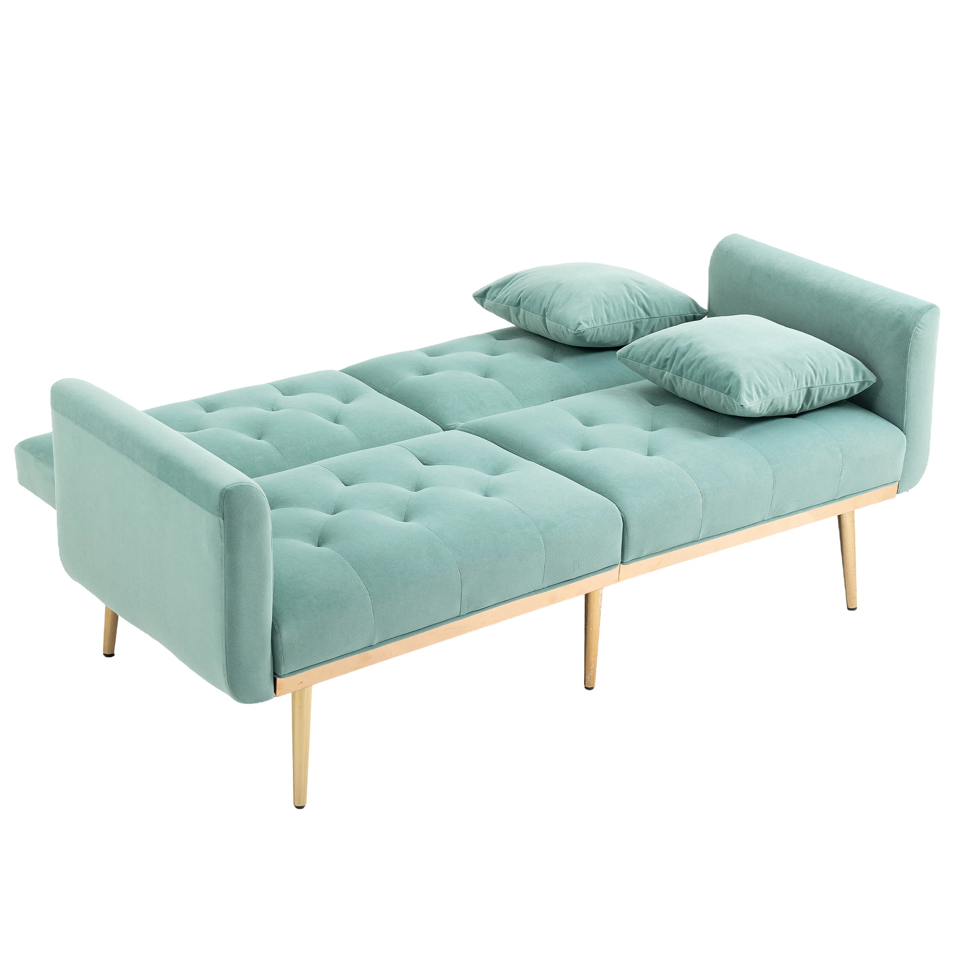 Coolmore Velvet Sofaaccent Sofa .Seat Sofa With Metal Feet Mint Green Polyester