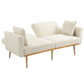 Coolmore Velvet Sofaaccent Sofa .Seat Sofa With Metal Feet White Teddy Polyester