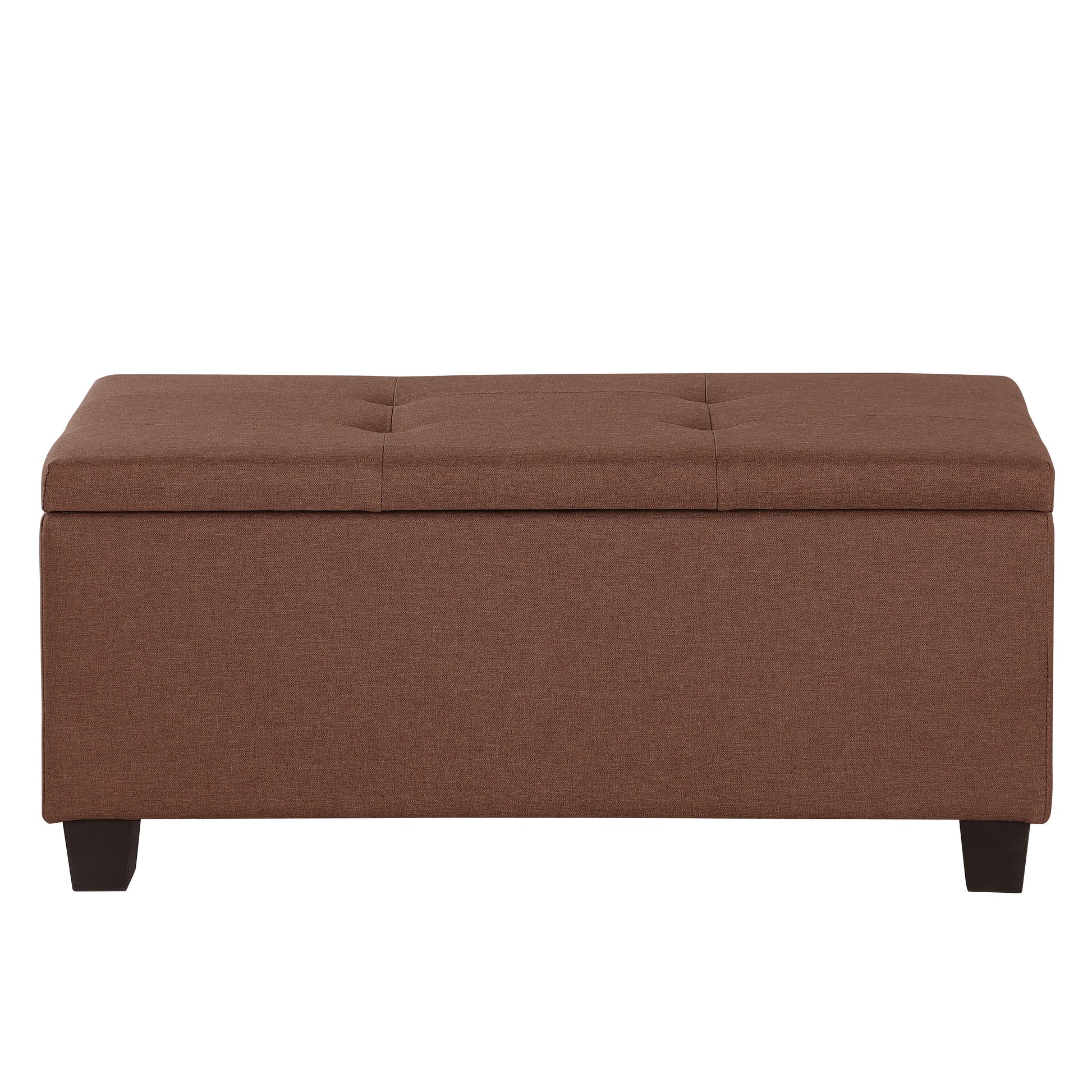 Video Large Storage Ottoman Bench Set, 3 In 1 Combination Ottoman, Tufted Ottoman Linen Bench For Living Room, Entryway, Hallway, Bedroom Support 250Lbs Brown Fabric