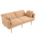 Coolmore Velvet Sofaaccent Sofa .Seat Sofa With Metal Feet Camel Teddy Polyester
