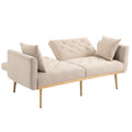 Coolmore Velvet Sofaaccent Sofa .Seat Sofa With Metal Feet Beige Polyester