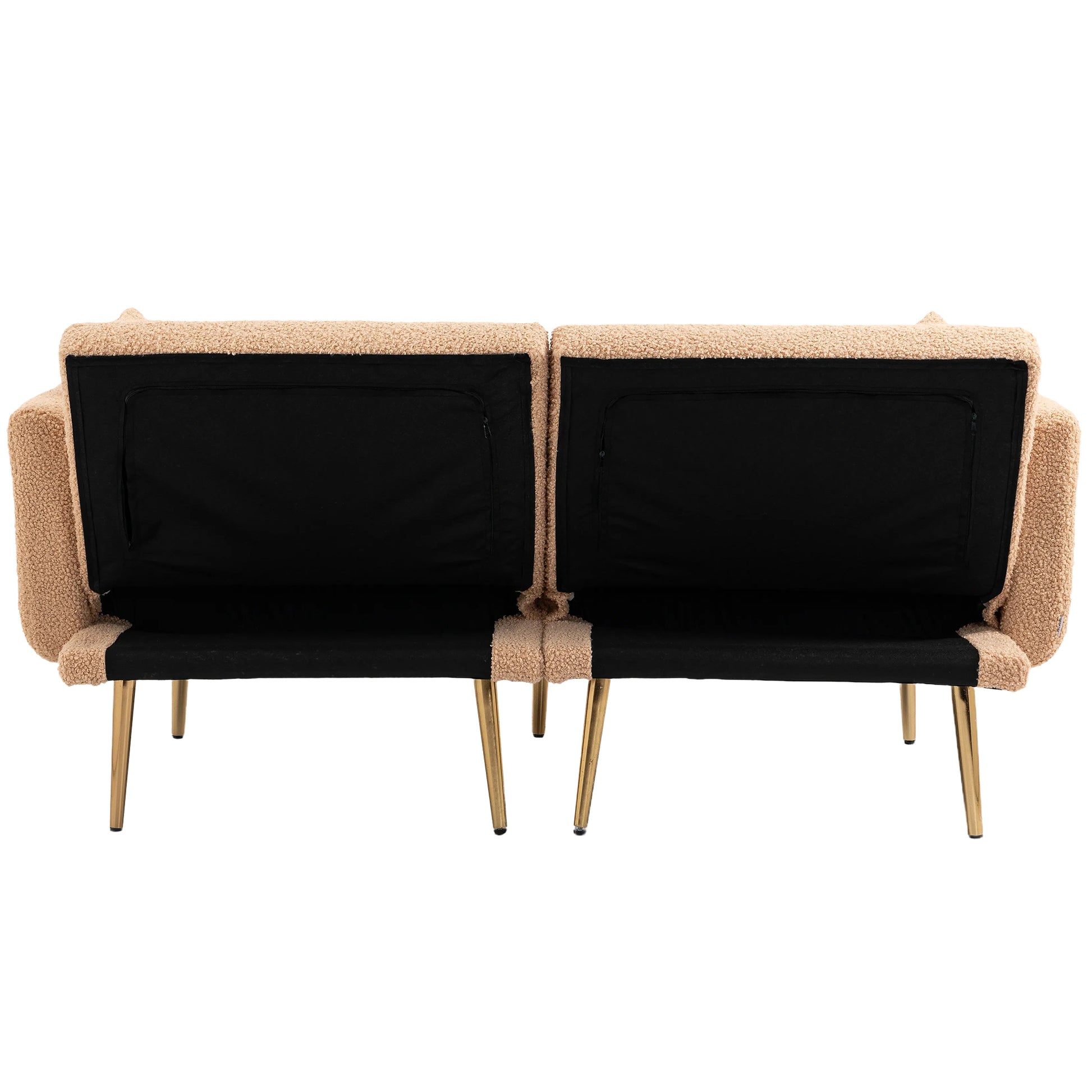 Coolmore Velvet Sofaaccent Sofa .Seat Sofa With Metal Feet Camel Teddy Polyester