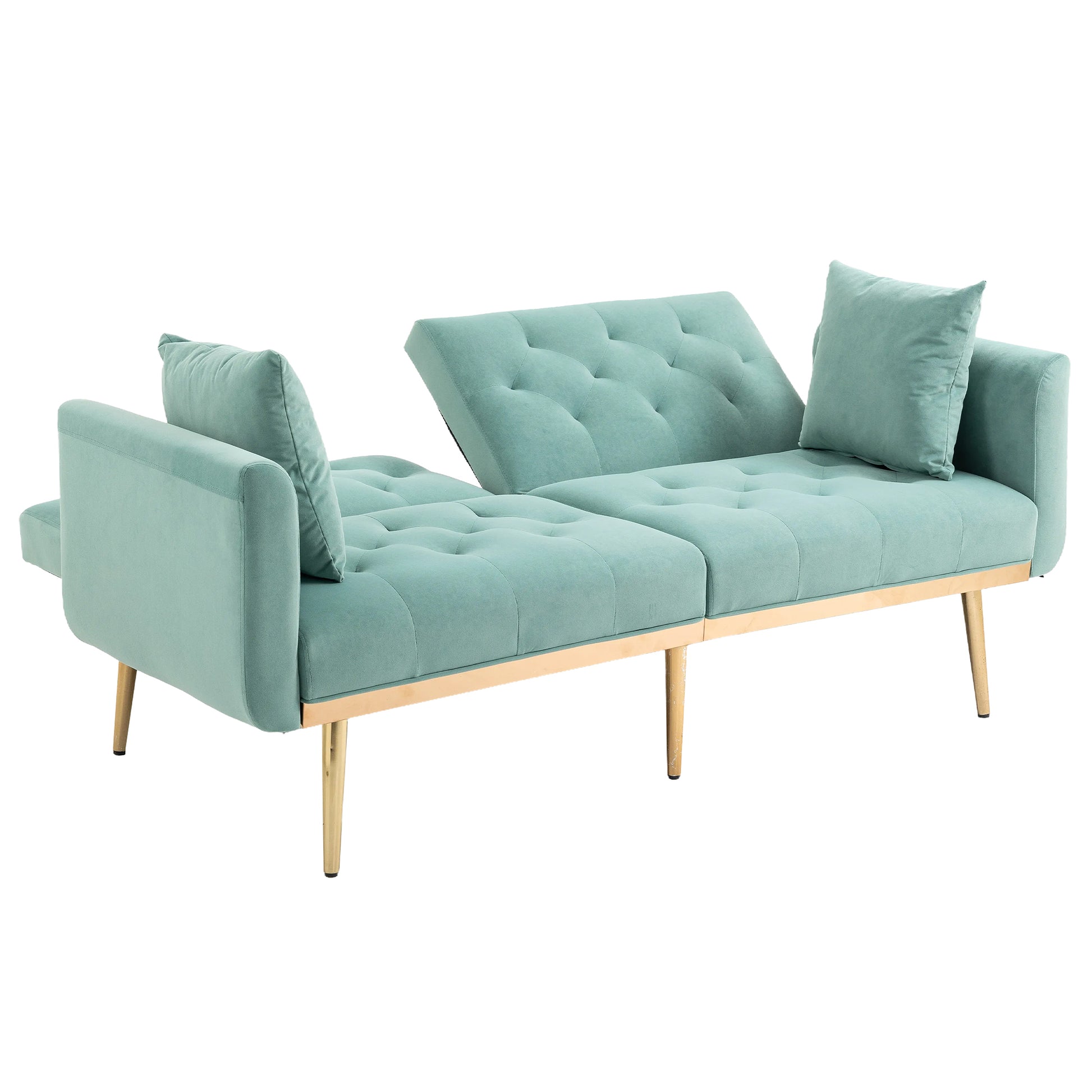 Coolmore Velvet Sofaaccent Sofa .Seat Sofa With Metal Feet Mint Green Polyester