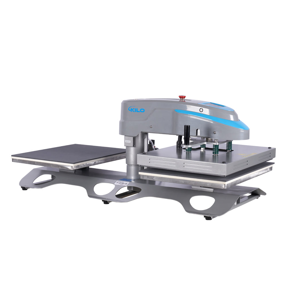 16X20 Pneumatic Dual Platen Swing Head Heat Press Machine 110V,2000W Blue Grey Aluminium