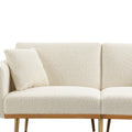 Coolmore Velvet Sofaaccent Sofa .Seat Sofa With Metal Feet White Teddy Polyester