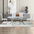 Large Modern Minimalist Rectangular Glass Dining Table For 6 8 With 0.39