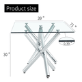 Large Modern Minimalist Rectangular Glass Dining Table For 6 8 With 0.39