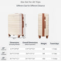 Luggage Sets 4 Piece, Expandable Abs Durable Suitcase With Travel Bag, Carry On Luggage Suitcase Set With 360 Spinner Wheels, Ivory And Brown Beige Brown Abs