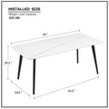 J3710 Porcelain Dining Table White 63'' White Foam Ceramic