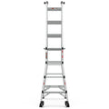 Aluminum Multi Position Ladder With Wheels, 300 Lbs Weight Rating, 17 Ft Metallic Grey Aluminium Alloy