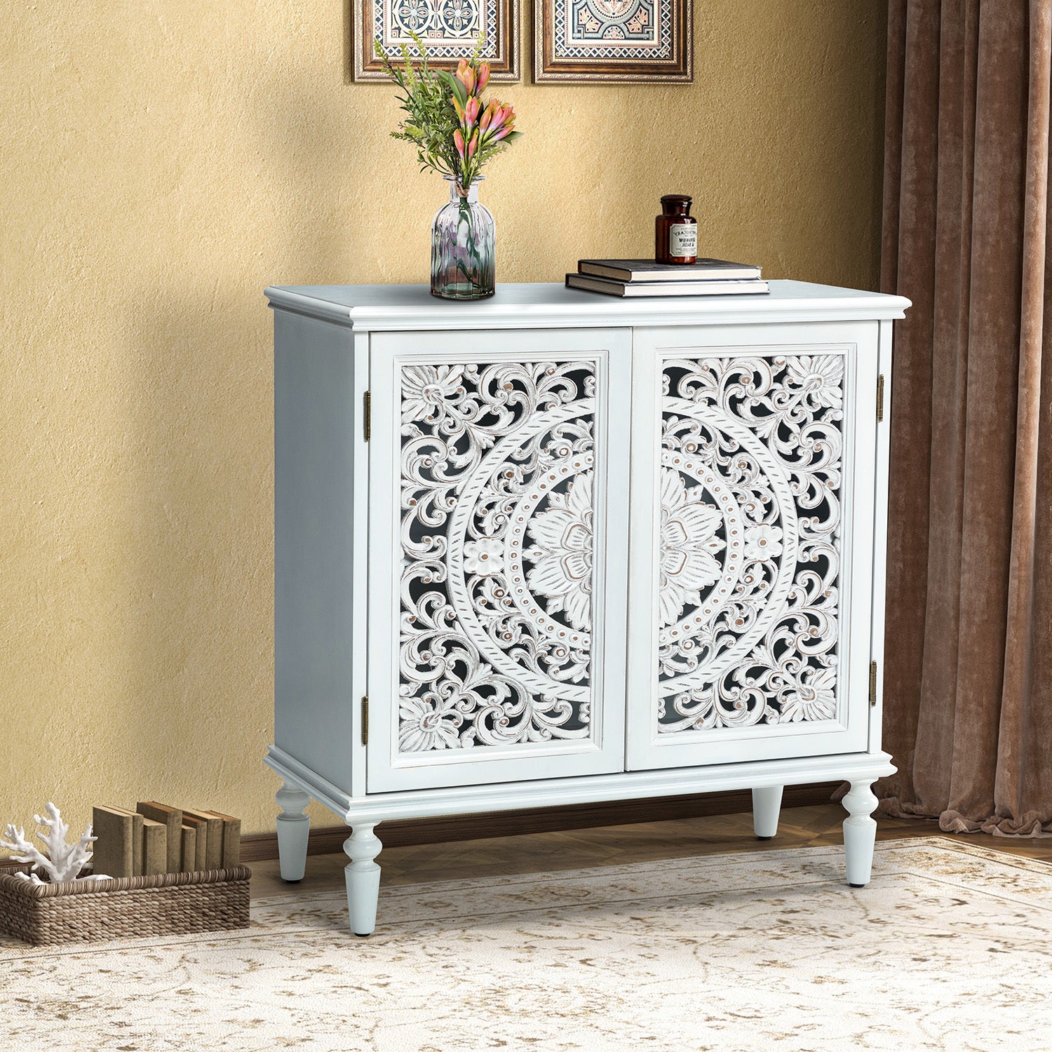 Melampous 32" Tall 2 Door Accent Cabinet GRAY