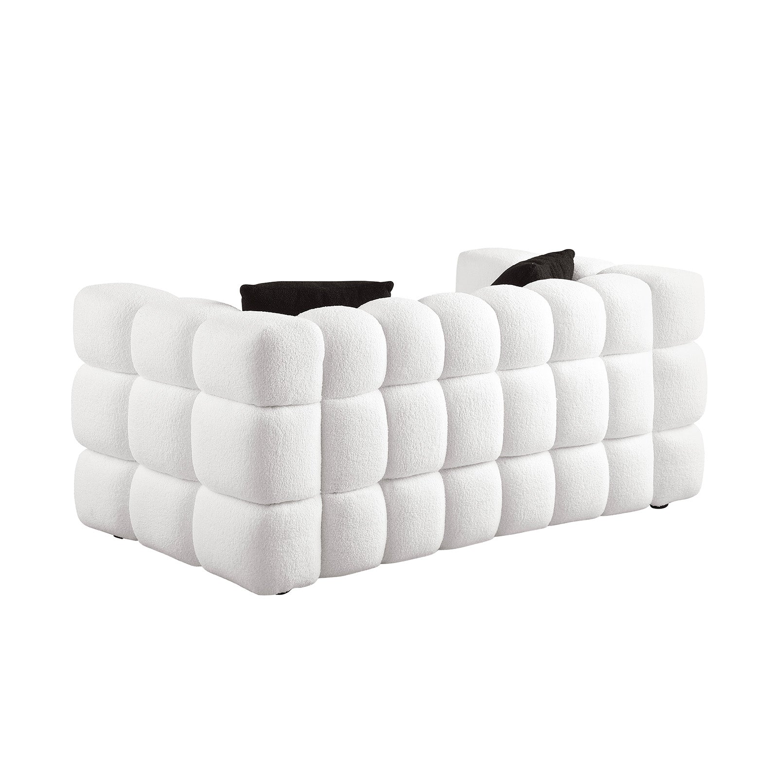 84.3 62.2 Length ,35.83" Deepth ,Human Body Structure For Usa People, Marshmallow Sofa,Boucle Sofa ,White Color,3 Seater. Sofa And Seater White Light Brown Wood Primary Living Space Medium Soft Split Back Eucalyptus Square Arms Boucle 5 Seat