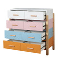 The Colorful Free Combination Cabinet Dresser Cabinet Bar Cabinet, Storge Cabinet, Lockers,Solid Woodhandle, Can Be Placed In The Living Room, Bedroom, Dining Room Color White, Blue Orange Pink 5 Or More Drawers White Blue Primary Living Space Distressed