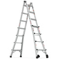 Aluminum Multi Position Ladder with Wheels, 300 lbs metallic grey-aluminium alloy