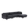 Upholstery Convertible Sectional Sofa, L Shaped Couch With Reversible Chaise Gray Polyester