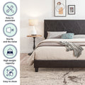 Queen Size Upholstered Platform Bed Frame ,Wood Slat Support, Easy Assembly,Black, Pu Black Pu Pu
