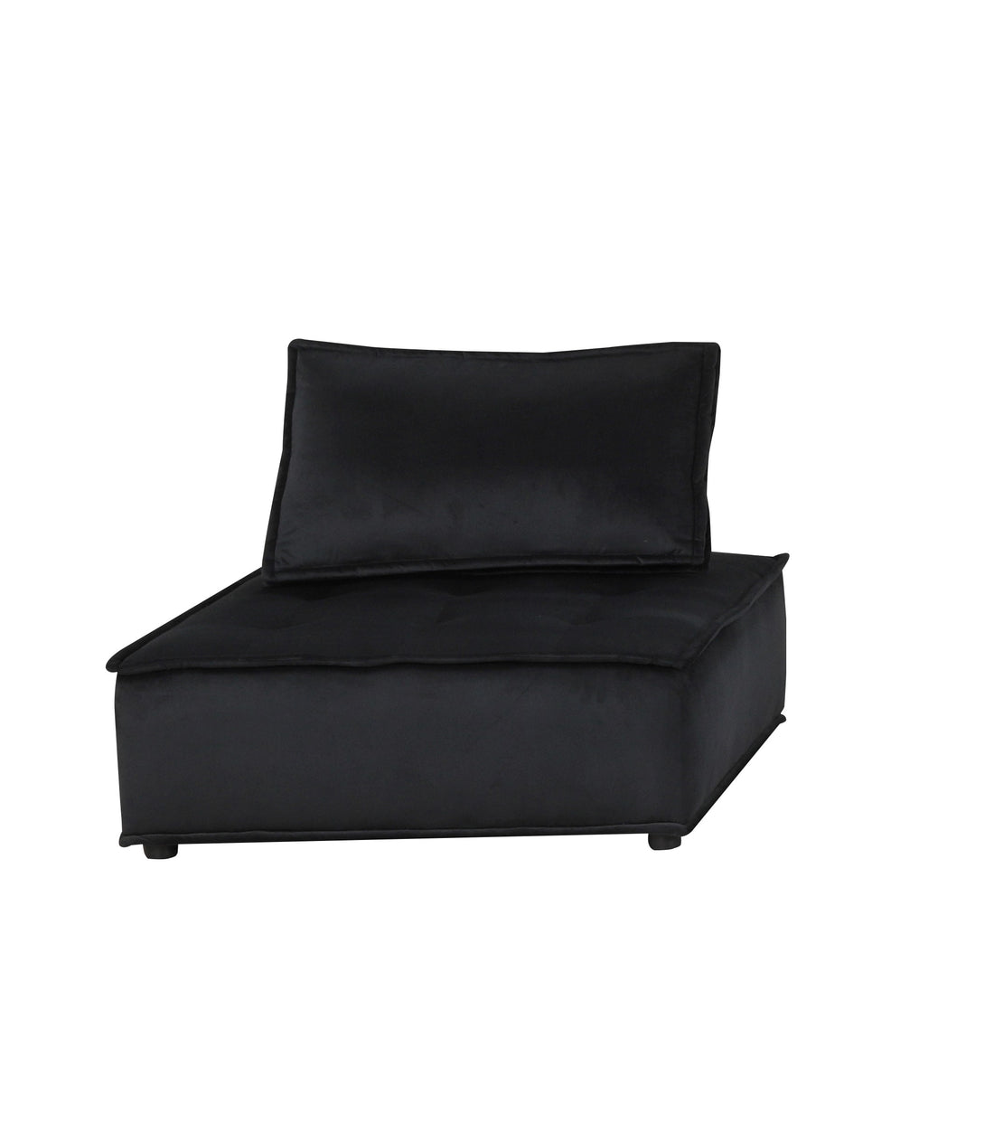 Anna 40" Black Velvet Set Of 2 Armless Lounge Chair Black Velvet